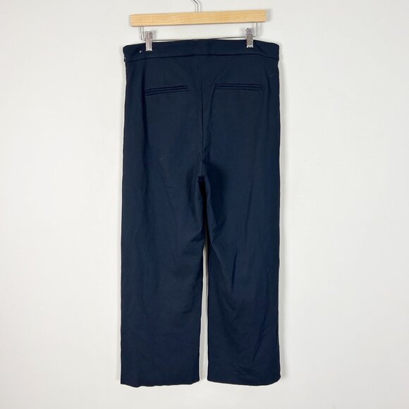Ann Taylor Sailor Wide Leg Crop Pants Navy Blue Classic Size 12 Women's - Picture 3 of 4